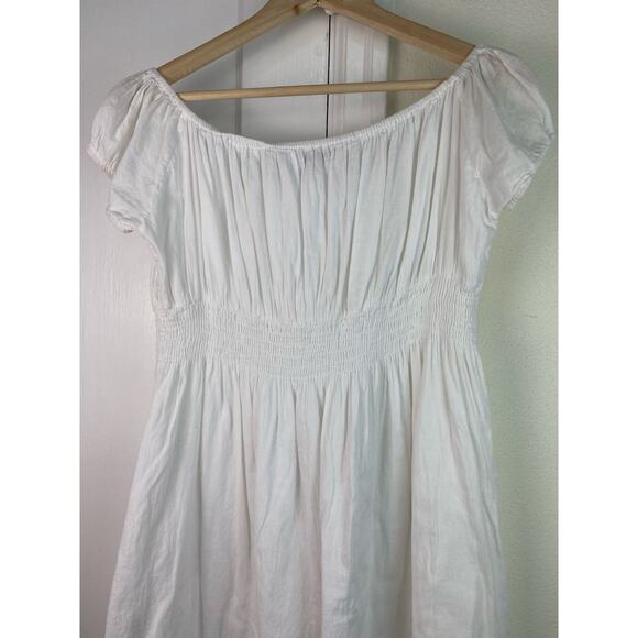 Wayan Natural Wear Women's Size M White Cotton Eyelet Boho Babydoll Dress - Picture 4 of 7